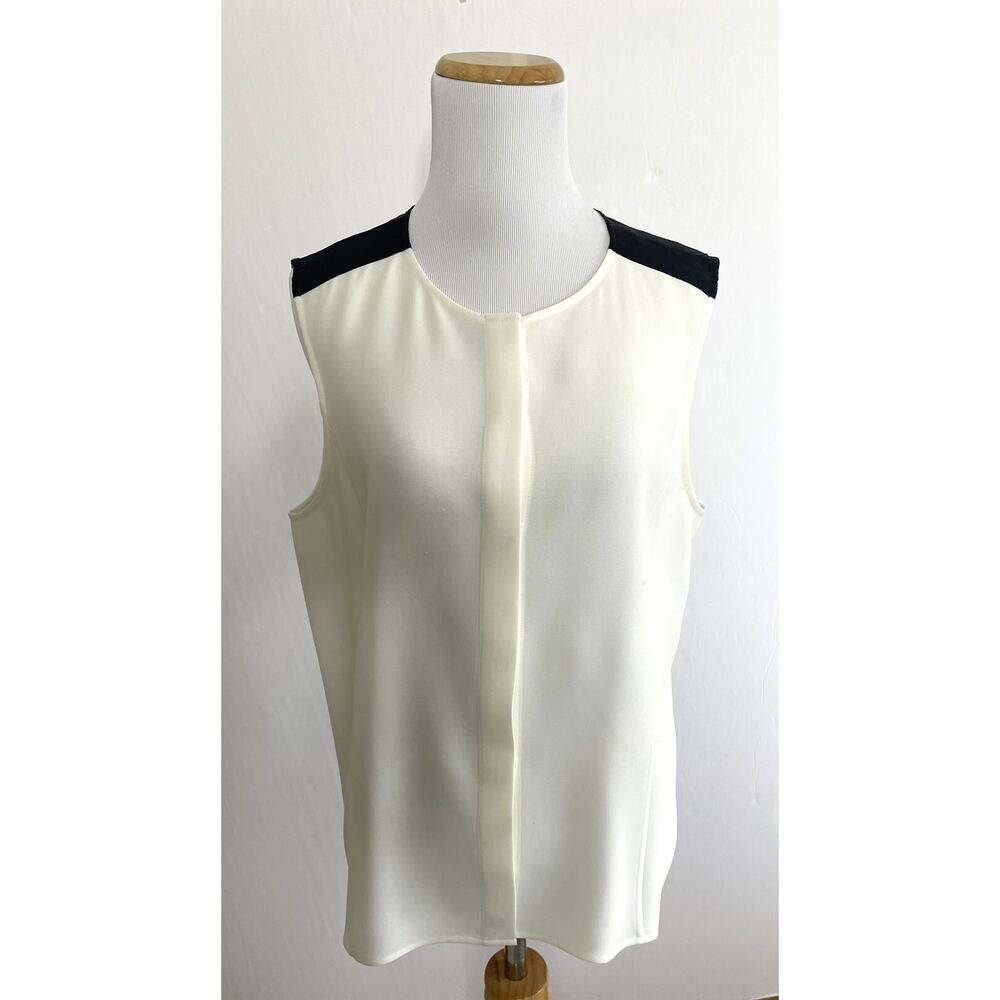 Rag & Bone Ivory/Black Sleeveless Blouse Women's Size Large